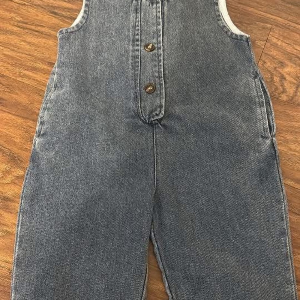 Vintage Kids Denim Overalls - Blue